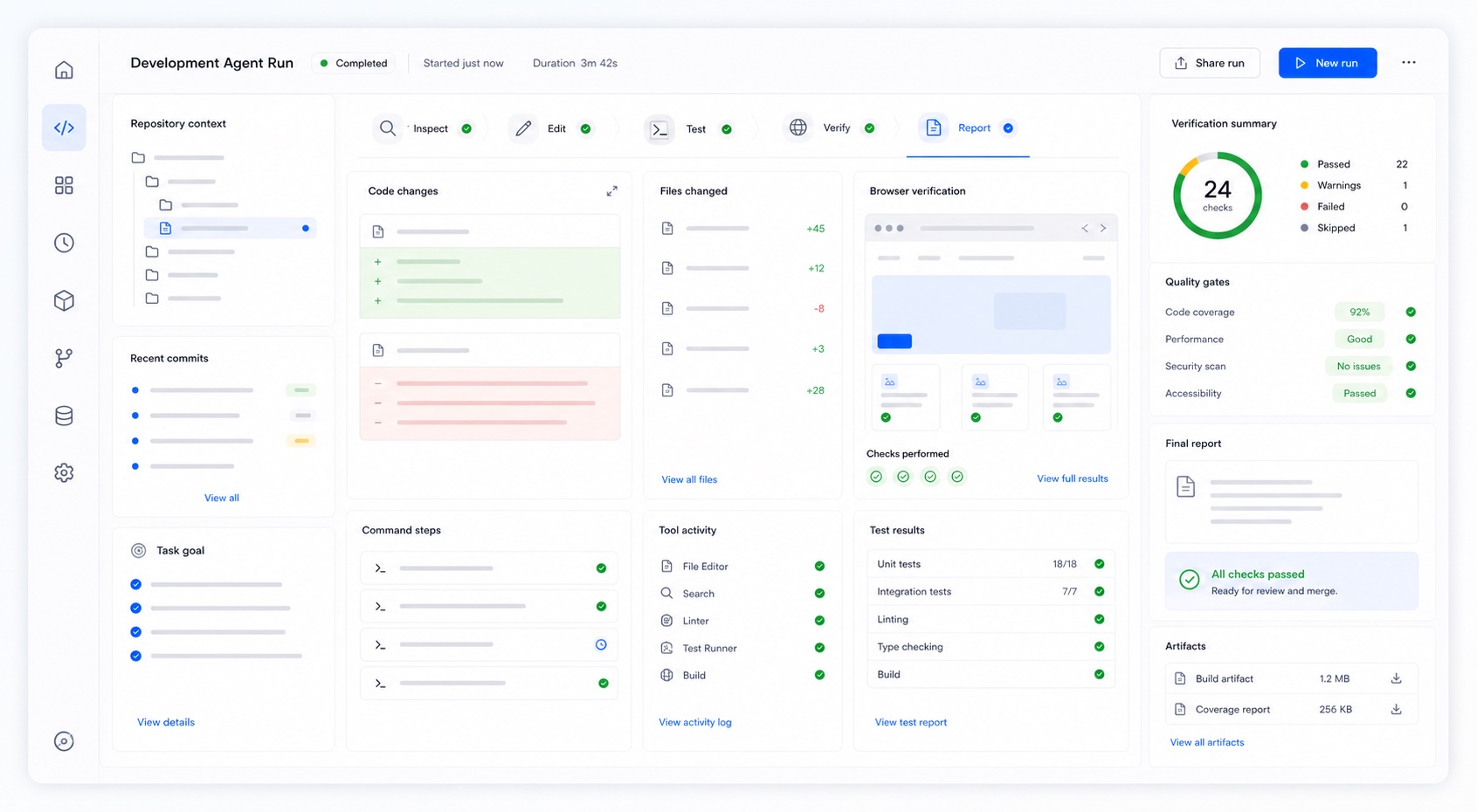 Development agents for engineering work interface screenshot