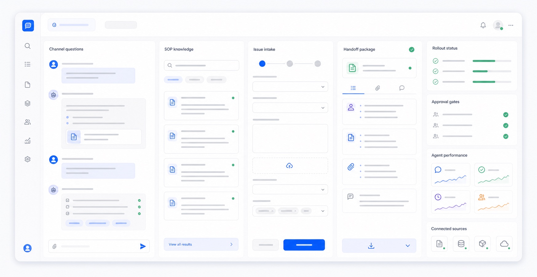 Reducing SOP support inside a fintech operator interface screenshot
